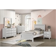 Picket House Furnishings Santino Twin Panel 5PC Bedroom Set in White