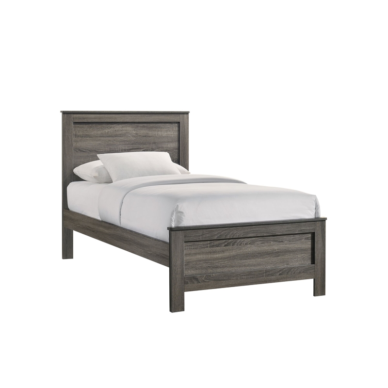 Picket House Furnishings Santino Twin Panel 5PC Bedroom Set in Grey