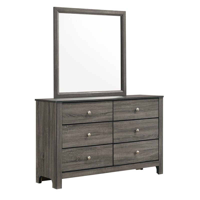 Picket House Furnishings Santino Twin Panel 5PC Bedroom Set in Grey