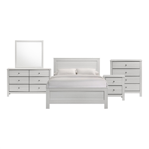 Picket House Furnishings Santino Full Panel 5PC Bedroom Set in White