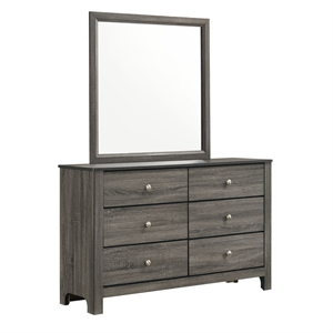 Picket House Furnishings Santino Dresser and Mirror Set in Grey