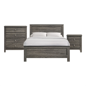 Picket House Furnishings Santino Full Panel 3PC Bedroom Set in Grey