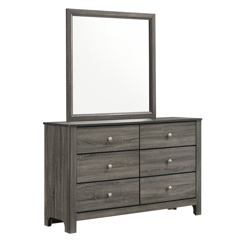 Picket House Furnishings Santino Full Panel 5PC Bedroom Set in Grey