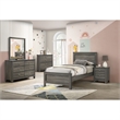 Picket House Furnishings Santino Twin Panel 3PC Bedroom Set in Grey