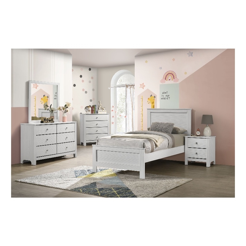 Picket House Furnishings Santino Twin Panel Bed in White