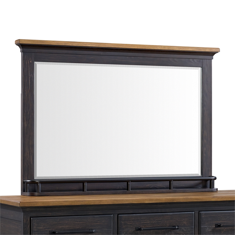 Picket House Furnishings Johnshaven Dresser and Mirror Set in Espresso & Brown