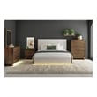 Picket House Furnishings Perth Queen UPH Bed with Boucle Beige and LED in Brown