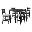 Picket House Furnishings Mendoza 5PC Counter Set w/ Table and 4 Chairs in Black