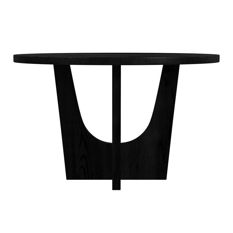 Picket House Furnishings Salem Round Counter Table with Black Wood Top in Black