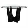 Picket House Furnishings Salem Round Counter Table with Glass Top in Black