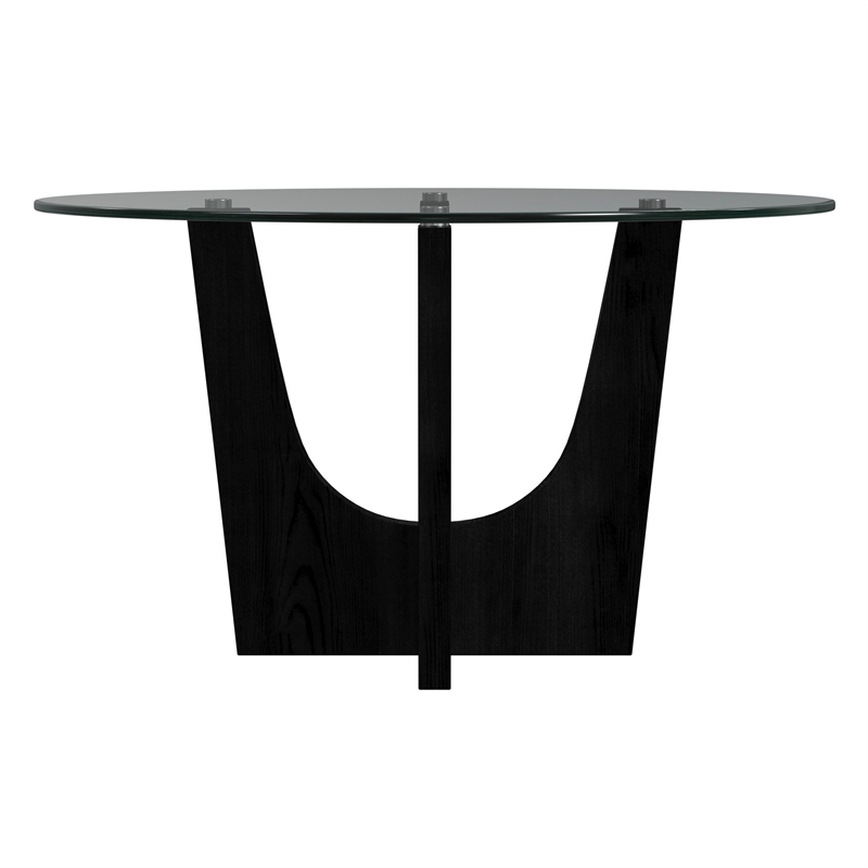 Picket House Furnishings Salem Round Counter Table with Glass Top in Black