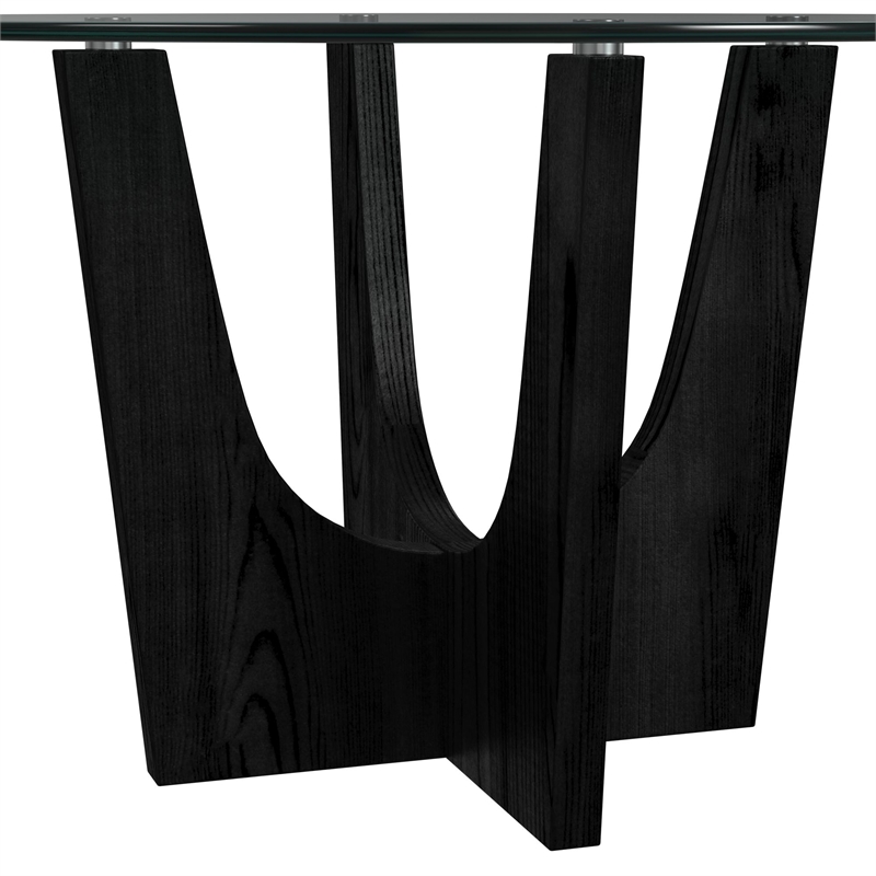 Picket House Furnishings Salem Round Counter Table with Glass Top in Black