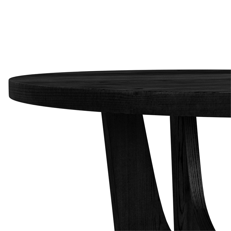 Picket House Furnishings Salem Round Dining Table with Black Wood Top in Black