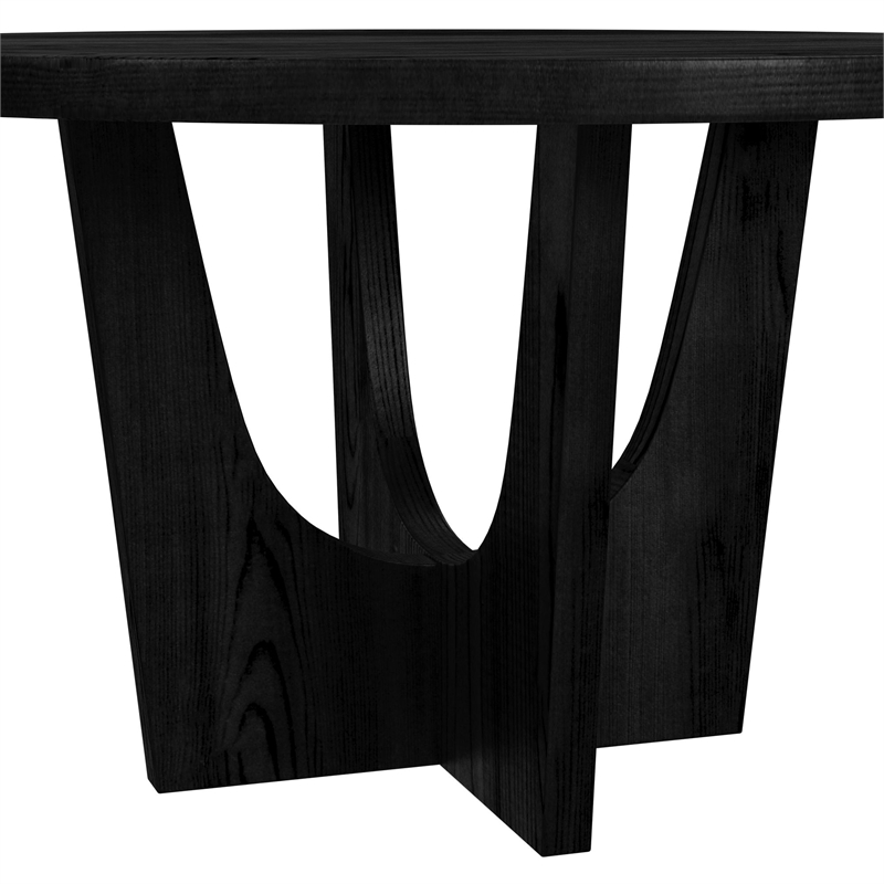 Picket House Furnishings Salem Round Dining Table with Black Wood Top in Black