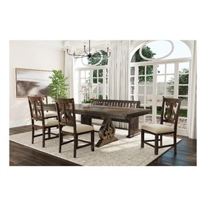 Picket House Furnishings Stanford 6PC Dining Set in Charcoal