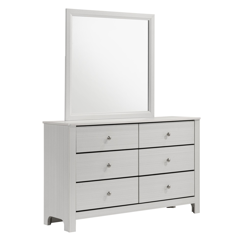 Picket House Furnishings Santino Dresser and Mirror Set in White