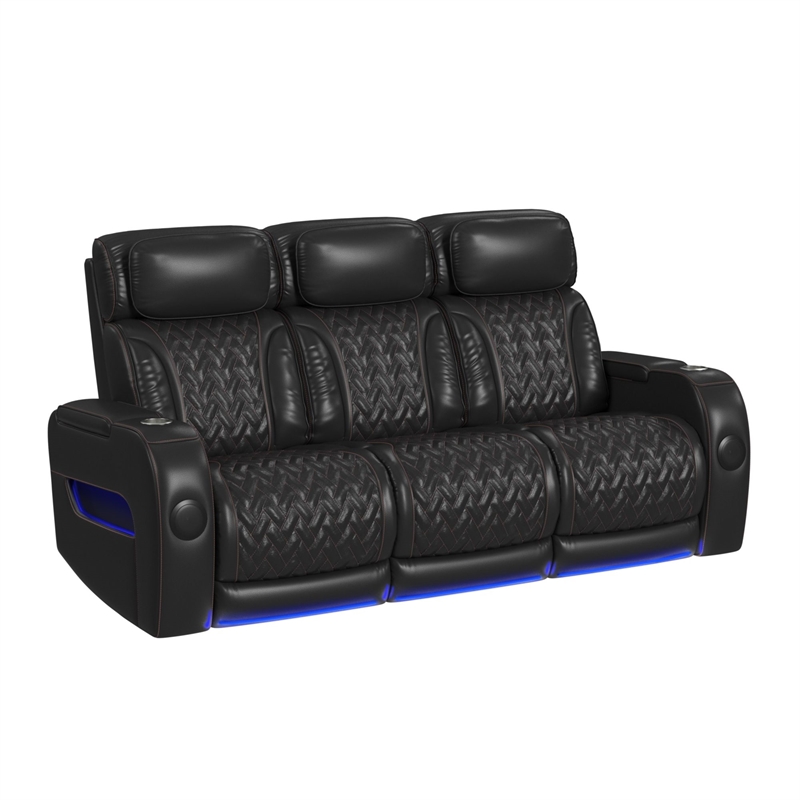 Picket House Furnishings Ascend P3 2PC Living Room Sofa Set in Jett Black/Red