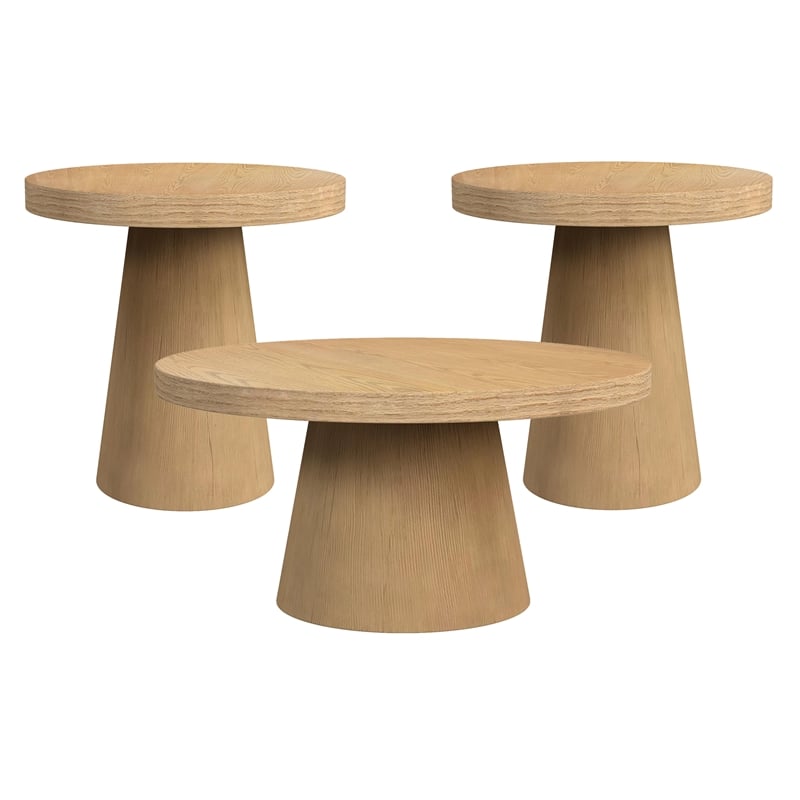 Picket House Furnishings Canal 3PC Occasional Table Set in Natural