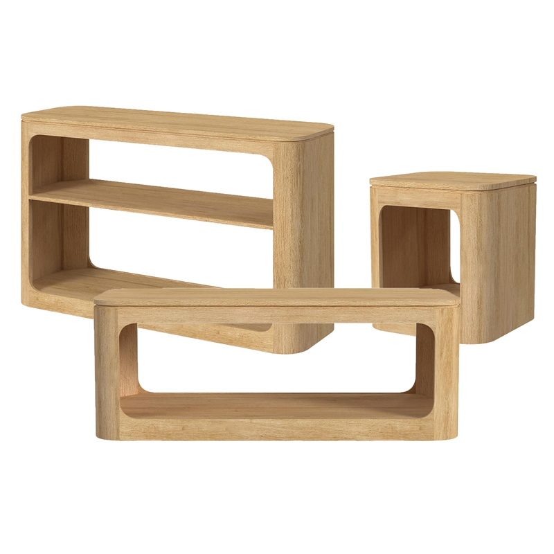 Picket House Furnishings Camelot 3PC Occasional Table Set in Natural