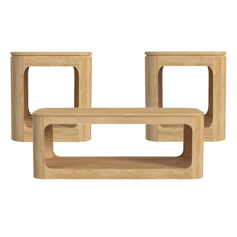 Picket House Furnishings Camelot 3PC Occasional Table Set in Natural