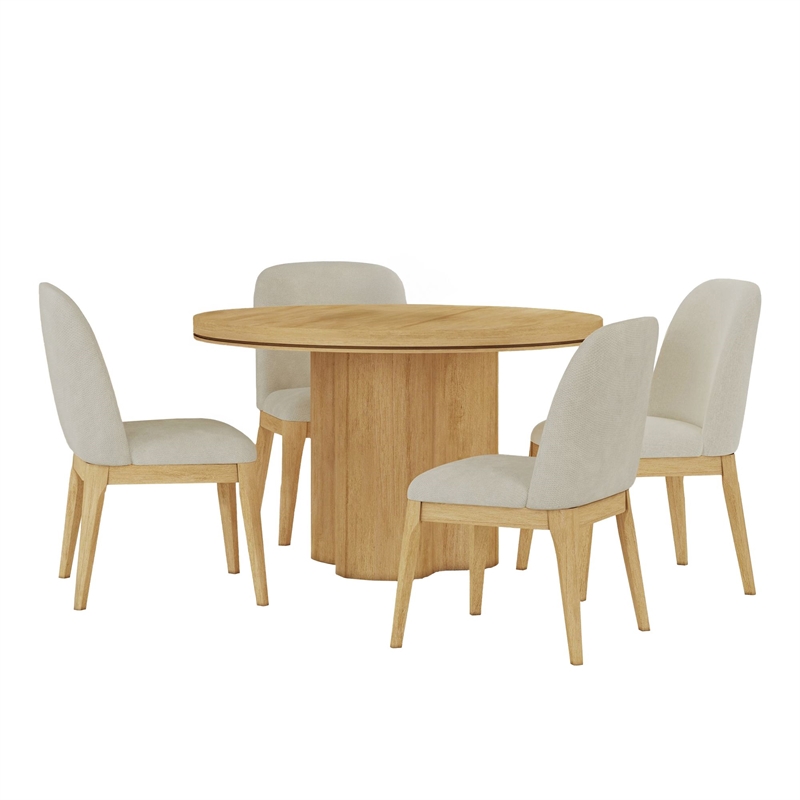 Picket House Furnishings Camelot 5PC Standard Height Dining Set in Natural