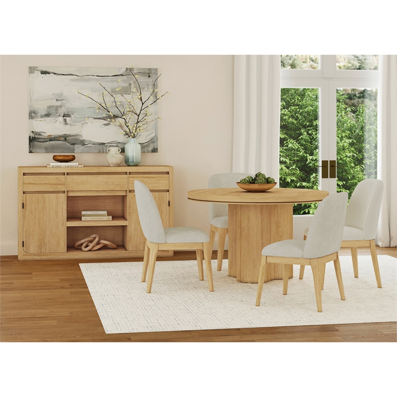 Picket House Furnishings Camelot 5PC Standard Height Dining Set in Natural