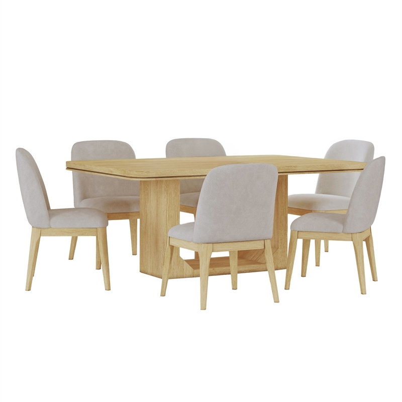 Picket House Furnishings Camelot 7PC Standard Height Dining Set in Natural