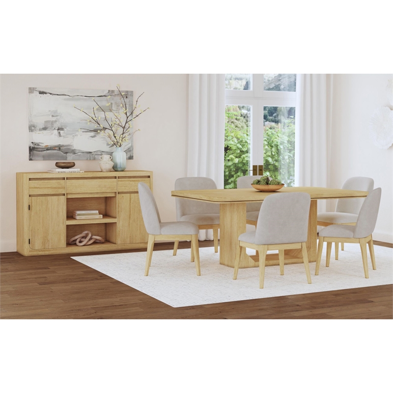 Picket House Furnishings Camelot 7PC Standard Height Dining Set in Natural