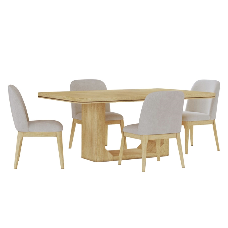 Picket House Furnishings Camelot 5PC Standard Height Dining Set in Natural