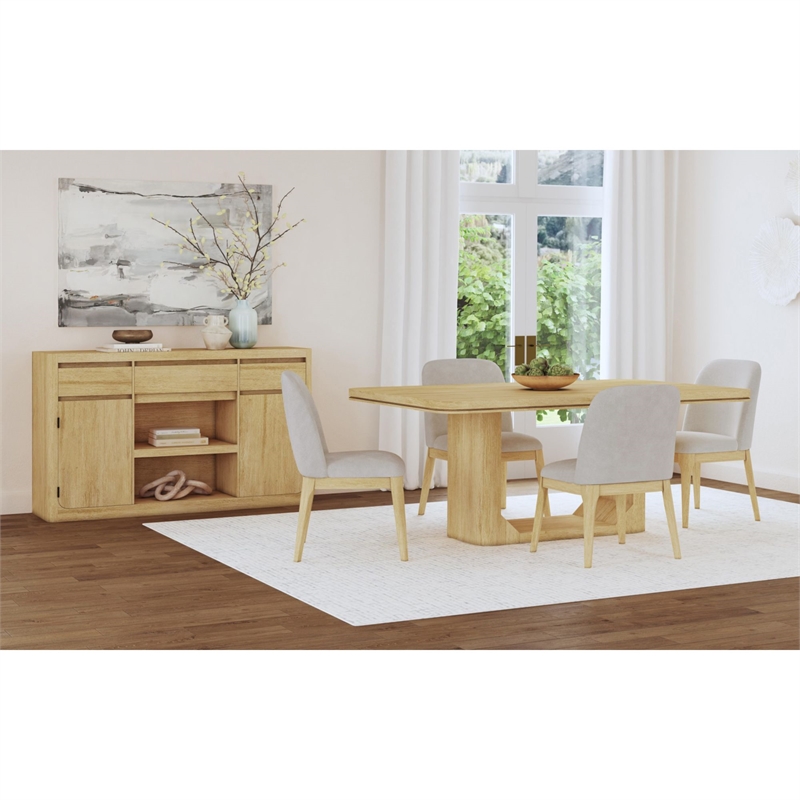 Picket House Furnishings Camelot 5PC Standard Height Dining Set in Natural
