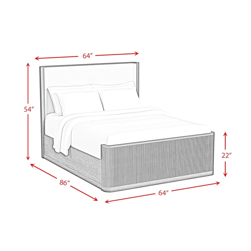 Picket House Furnishings Sutton Queen UPH 5PC Bedroom Set in White/Natural