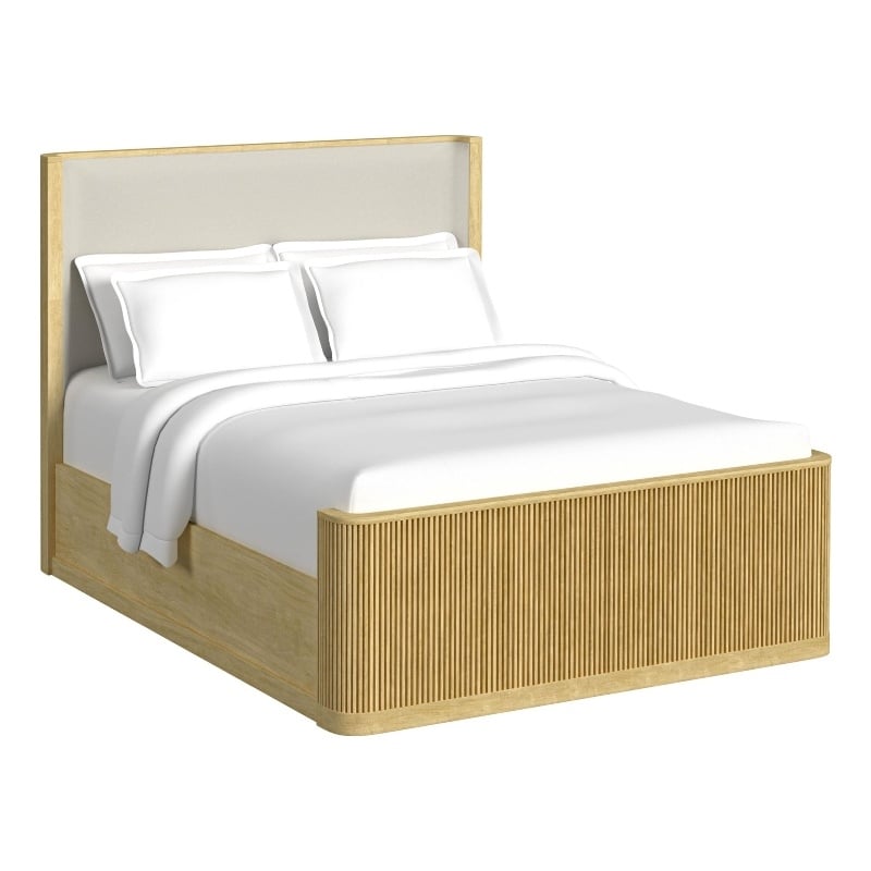 Picket House Furnishings Sutton Queen UPH 5PC Bedroom Set in White/Natural
