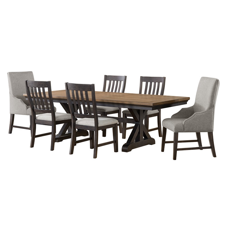 Picket House Furnishings Johnshaven 7PC Standard Height Dining Set in Espresso