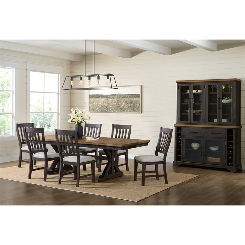 Picket House Furnishings Johnshaven 7PC Standard Height Dining Set in Espresso