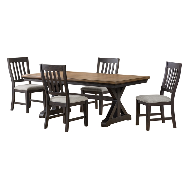 Picket House Furnishings Johnshaven 5PC Standard Height Dining Set in Espresso