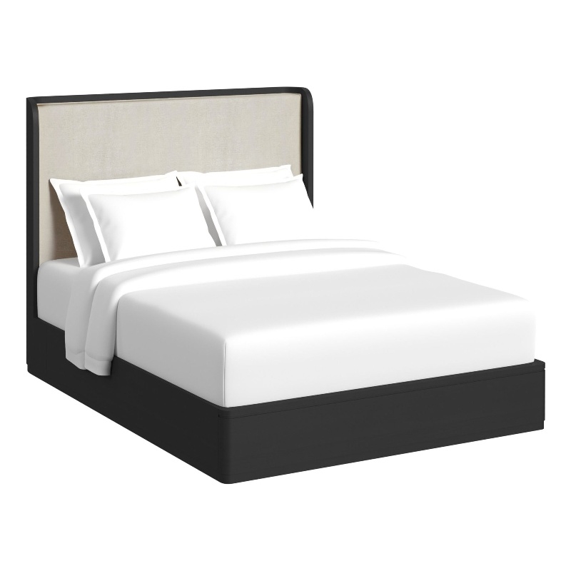 Picket House Furnishings Camelot Queen UPH 5PC Bedroom Set in Black