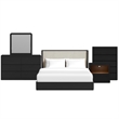 Picket House Furnishings Camelot King UPH 5PC Bedroom Set in Black
