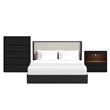 Picket House Furnishings Camelot King UPH 3PC Bedroom Set in Black