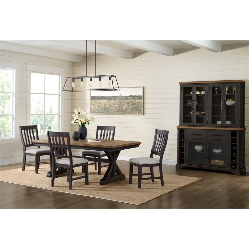 Picket House Furnishings Johnshaven Server and Hutch in Espresso/Brown