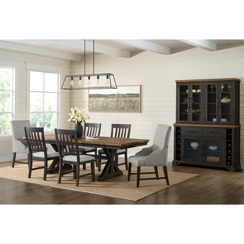 Picket House Furnishings Johnshaven Server and Hutch in Espresso/Brown