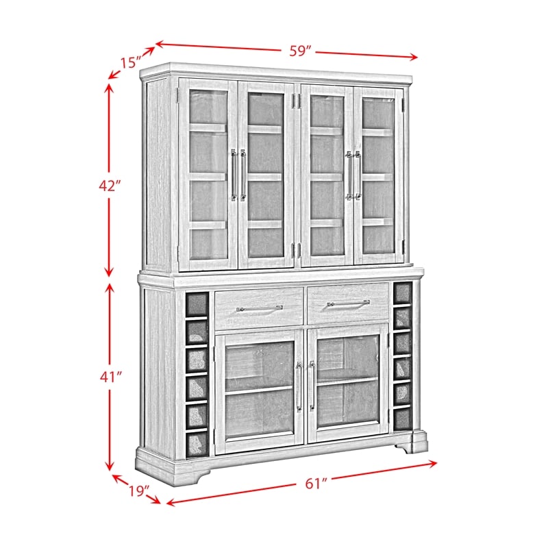 Picket House Furnishings Johnshaven Server and Hutch in Espresso/Brown
