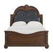 Picket House Furnishings Concerto Queen UPH Bed with Black PU in Brown