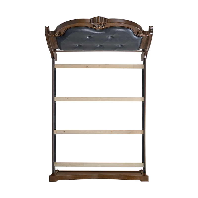 Picket House Furnishings Concerto Queen UPH Bed with Black PU in Brown