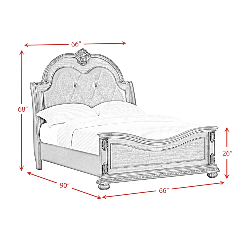 Picket House Furnishings Concerto Queen UPH Bed with Black PU in Brown