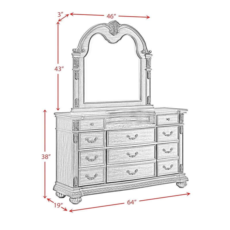 Picket House Furnishings Concerto Dresser and Mirror Set in Brown