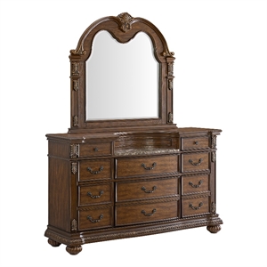 Picket House Furnishings Concerto Dresser and Mirror Set in Brown