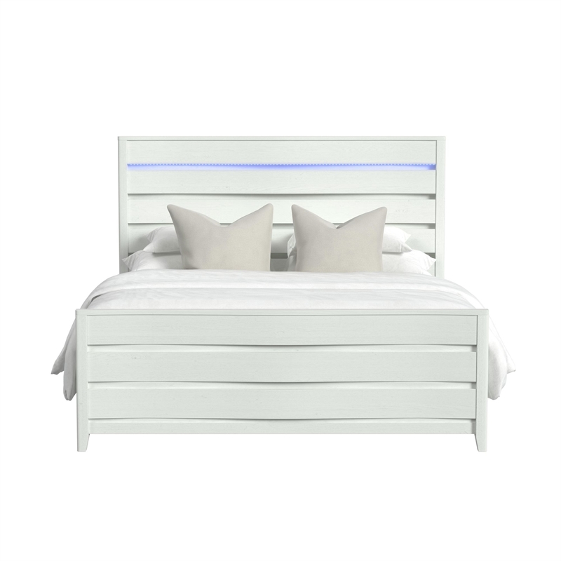 Picket House Furnishings Chett King Bed with LED in White