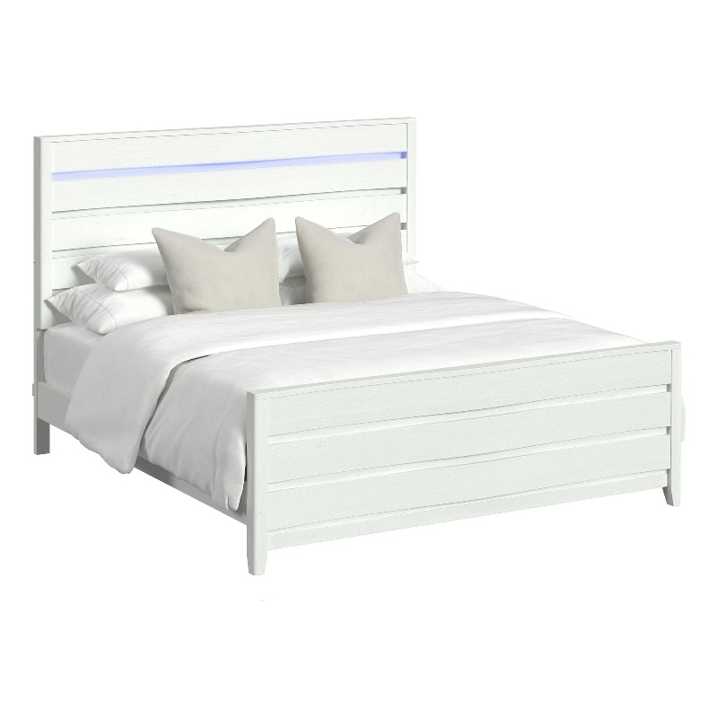 Picket House Furnishings Chett King 5PC Bedroom Set with LED in White