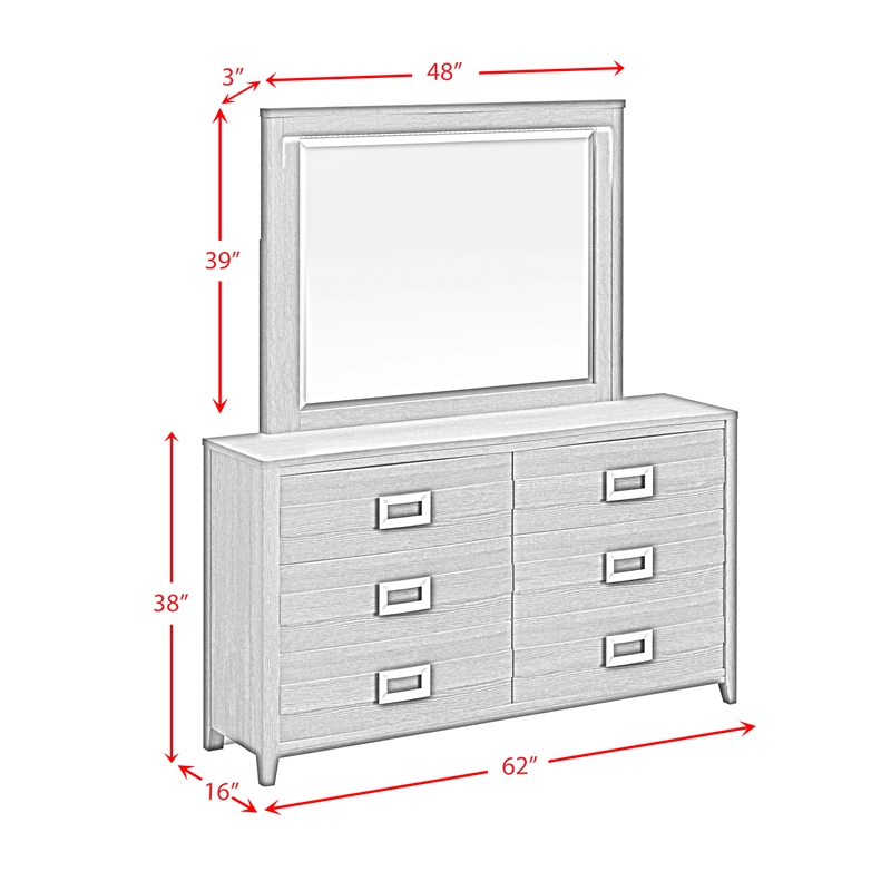 Picket House Furnishings Chett Queen 5PC Bedroom Set with LED in White