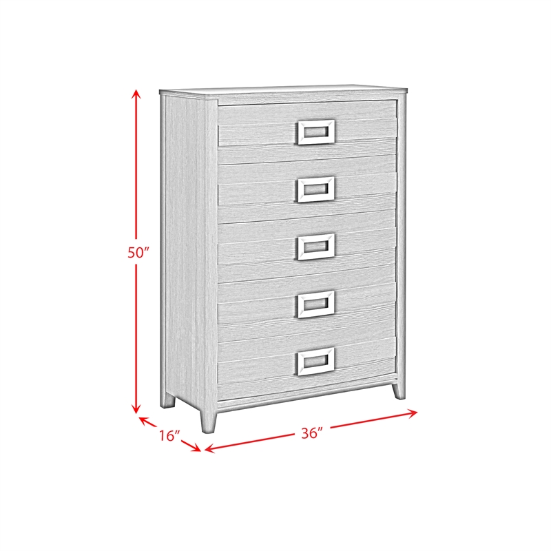 Picket House Furnishings Chett Queen 5PC Bedroom Set with LED in White